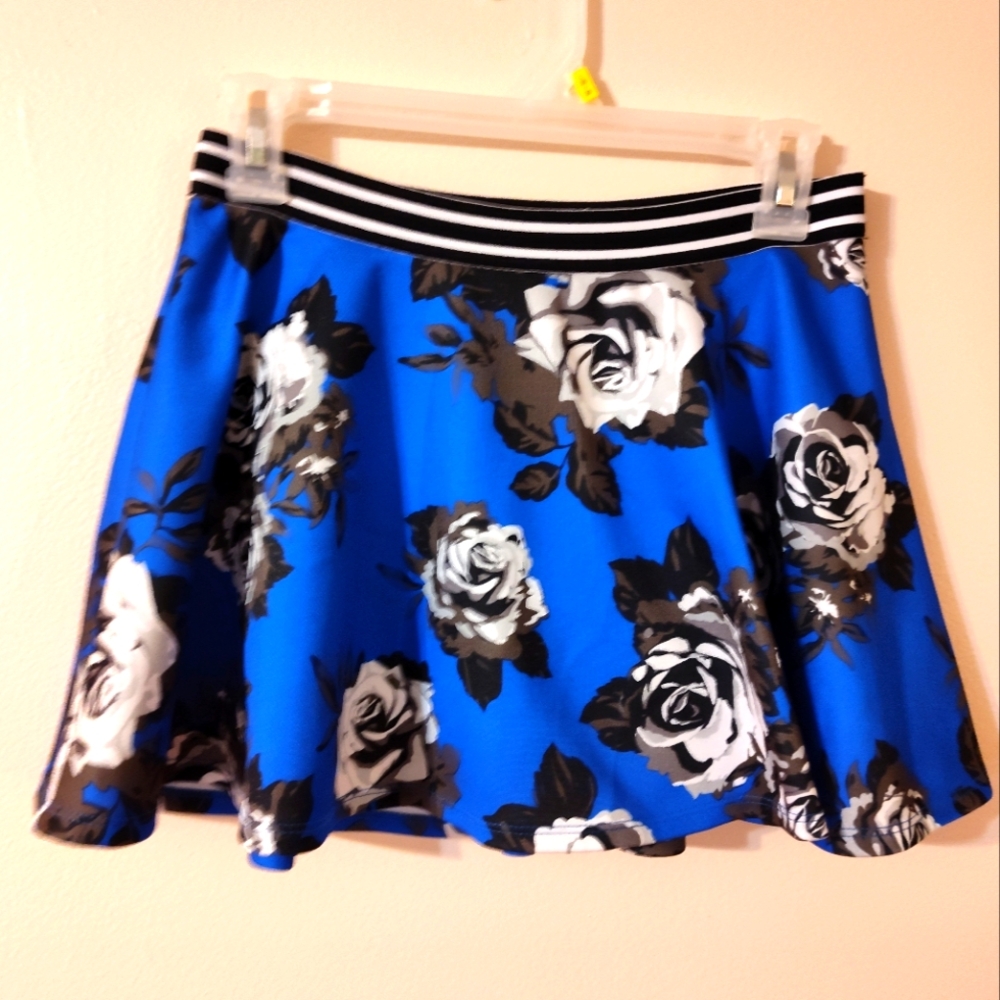 Justice skirt size 12 with shorts blue